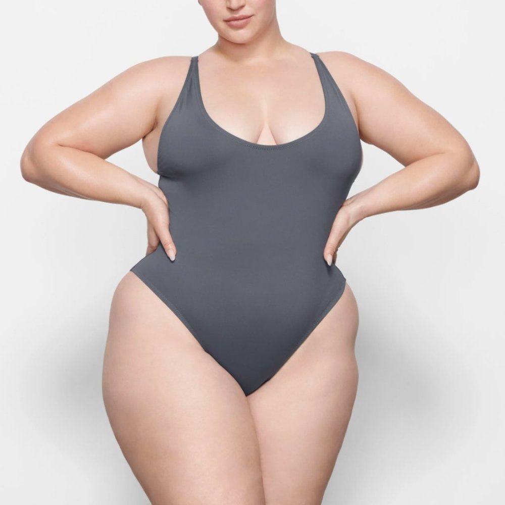SKIMS Signature Swim Scoop Neck One Piece in Onyx (Size 2X) - Picture 3 of 12